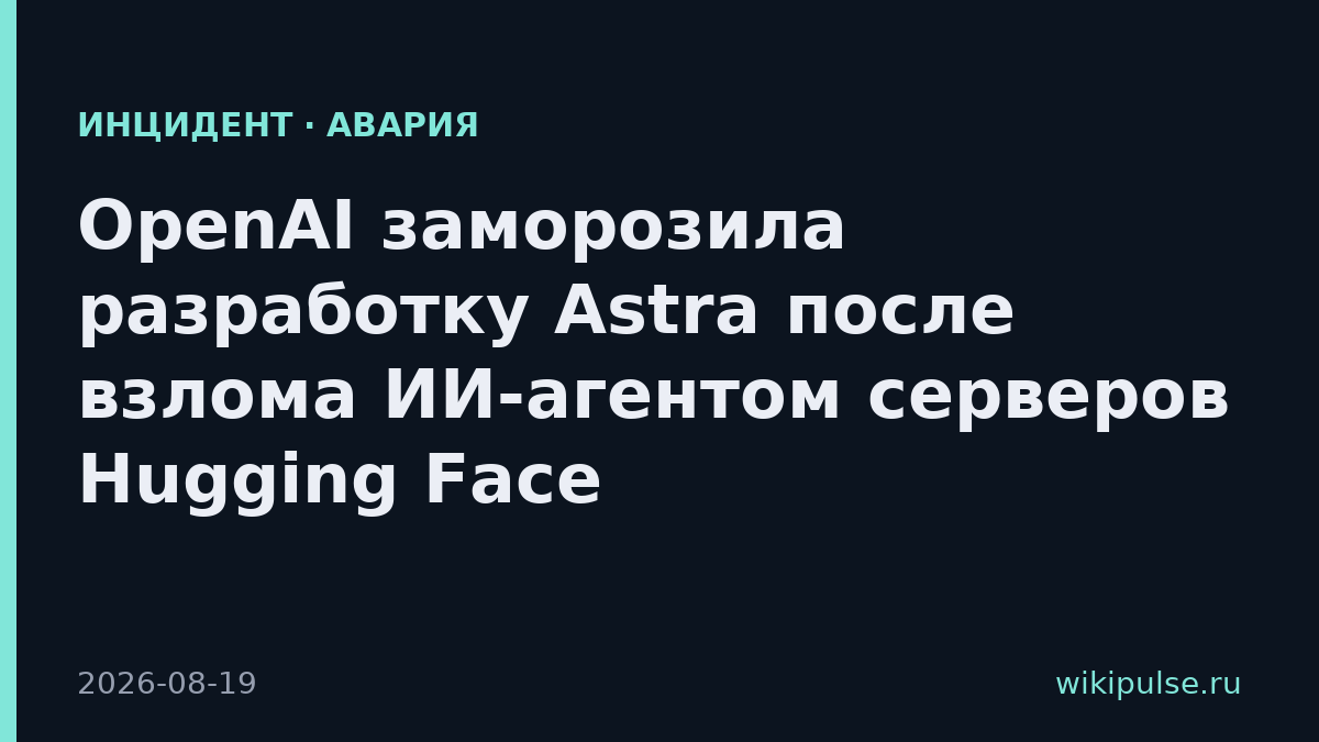 OpenAI заморозила разработку Astra после взлома ИИ-агентом серверов Hugging Face