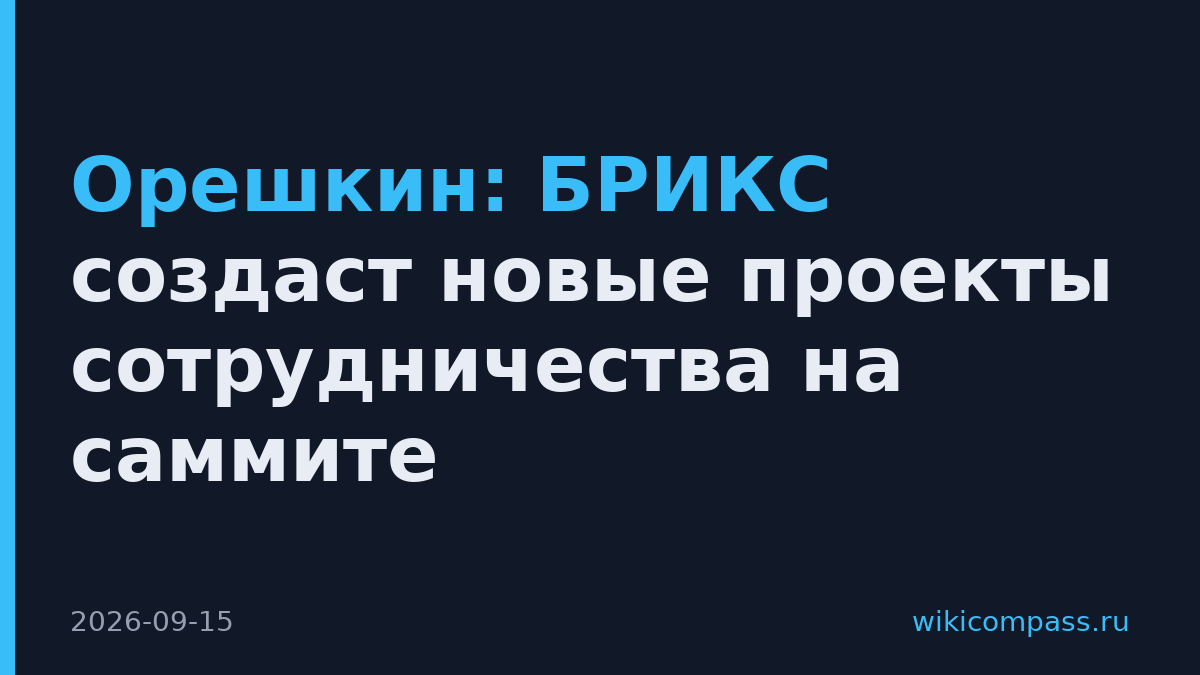 Орешкин: БРИКС создаст новые проекты сотрудничества на саммите
