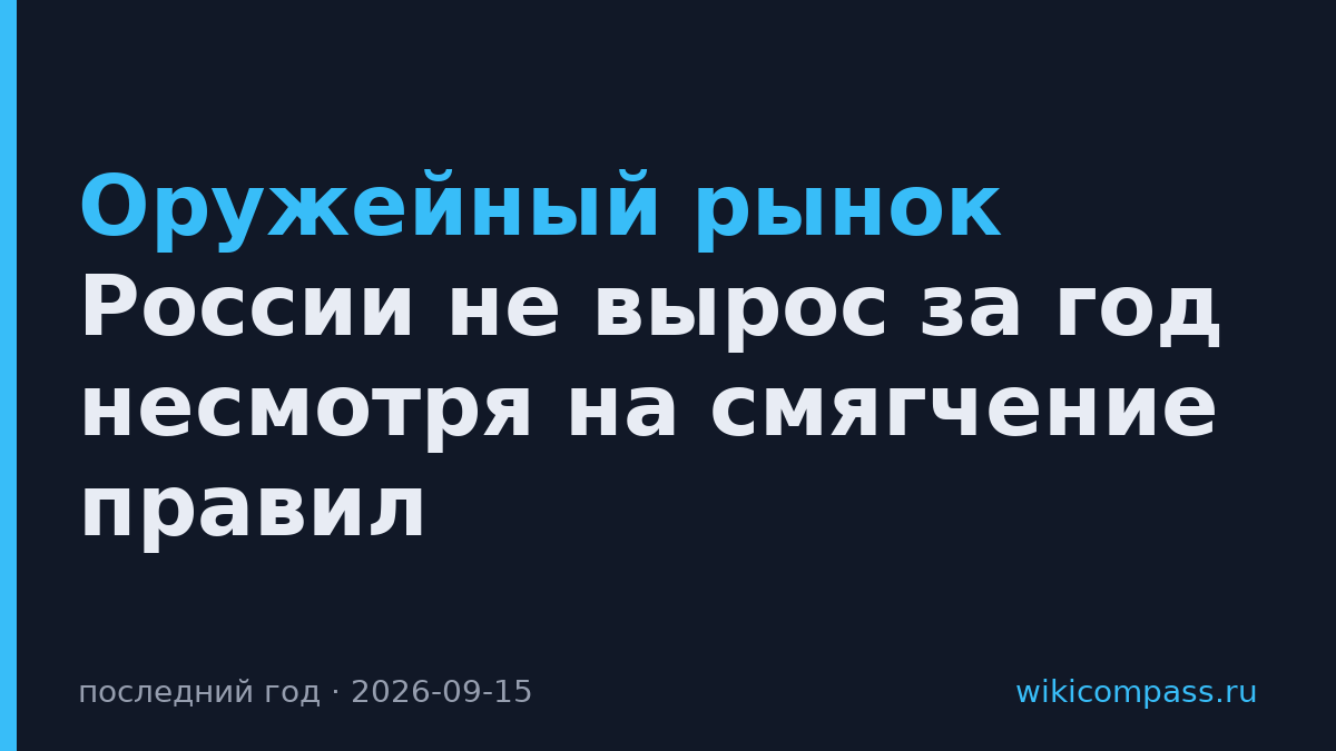 Оружейный рынок России не вырос за год несмотря на смягчение правил