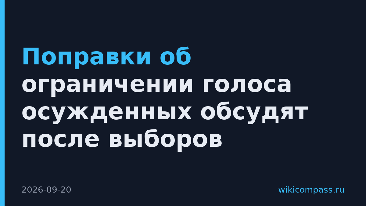 Поправки об ограничении голоса осужденных обсудят после выборов