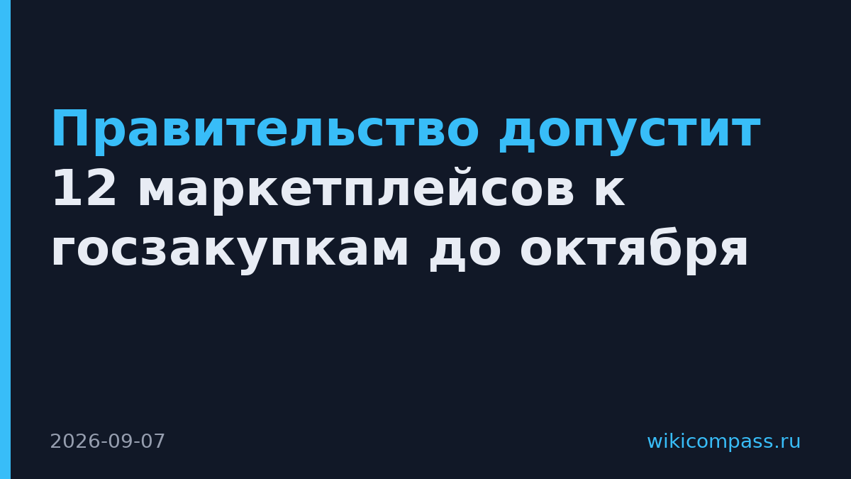 Правительство допустит 12 маркетплейсов к госзакупкам до октября