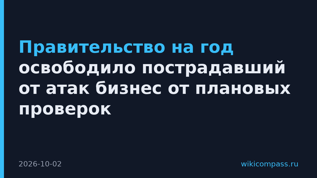 Правительство на год освободило пострадавший от атак бизнес от плановых проверок