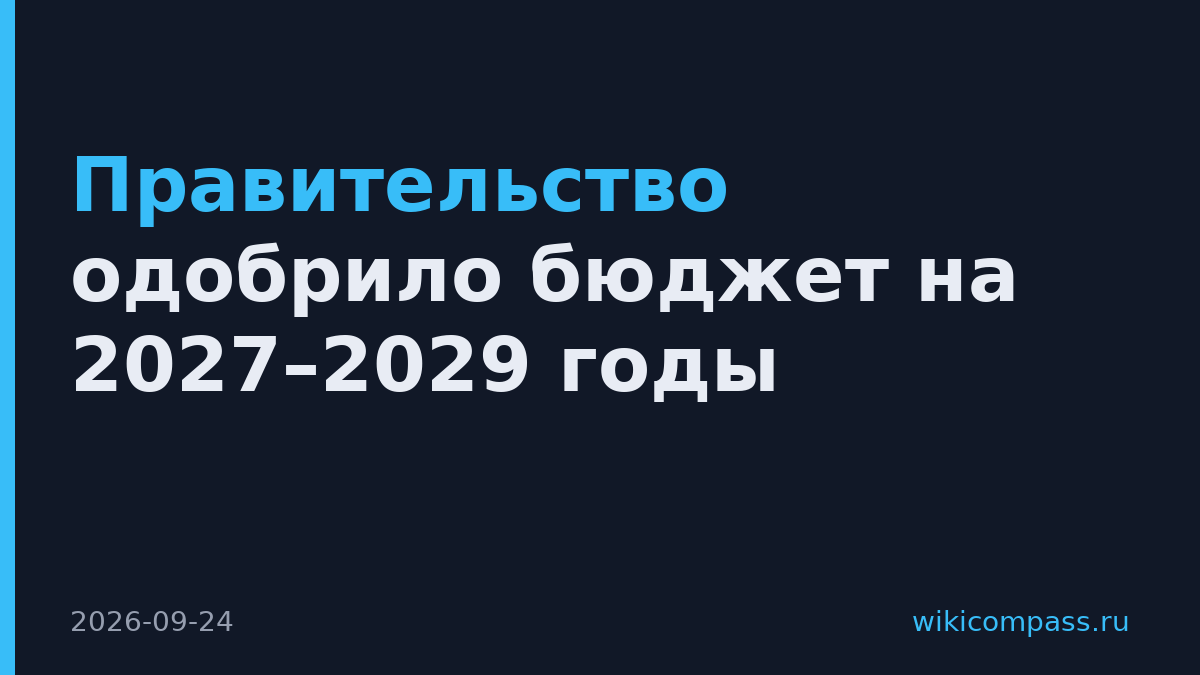 Правительство одобрило бюджет на 2027–2029 годы