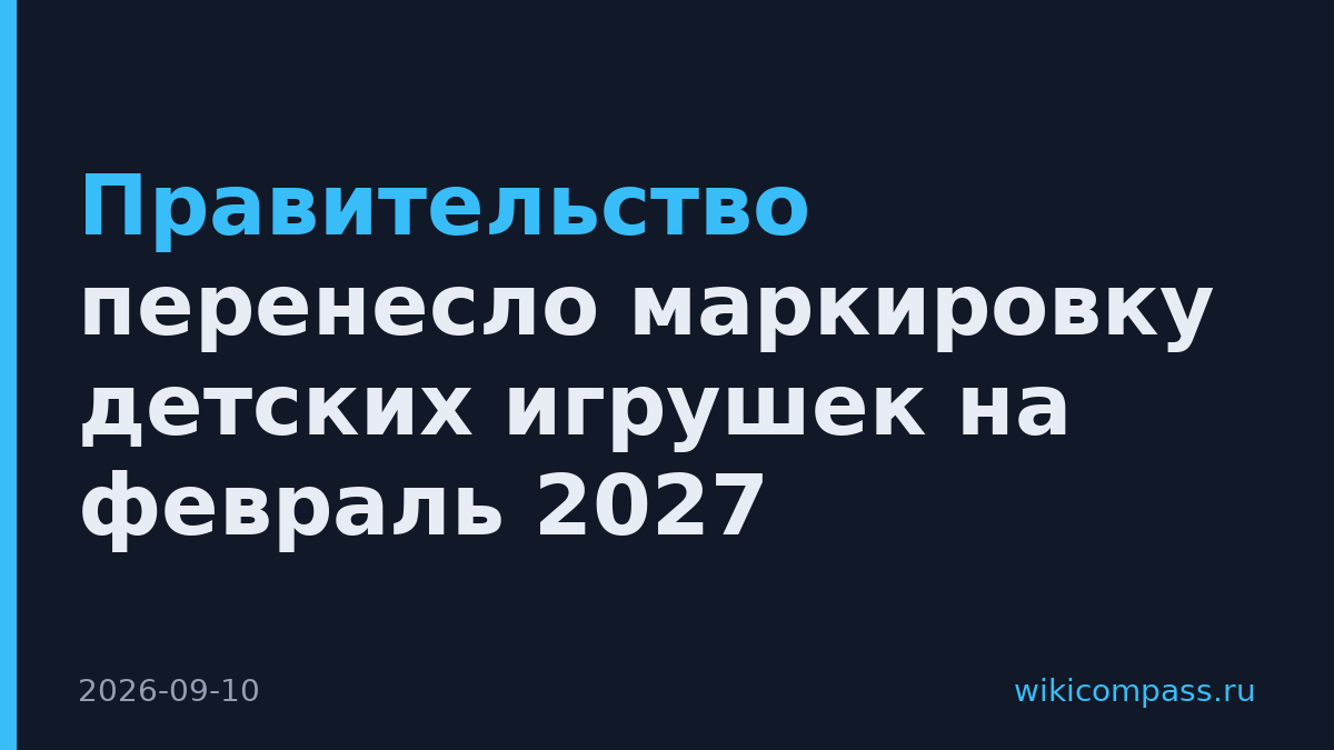 Правительство перенесло маркировку детских игрушек на февраль 2027