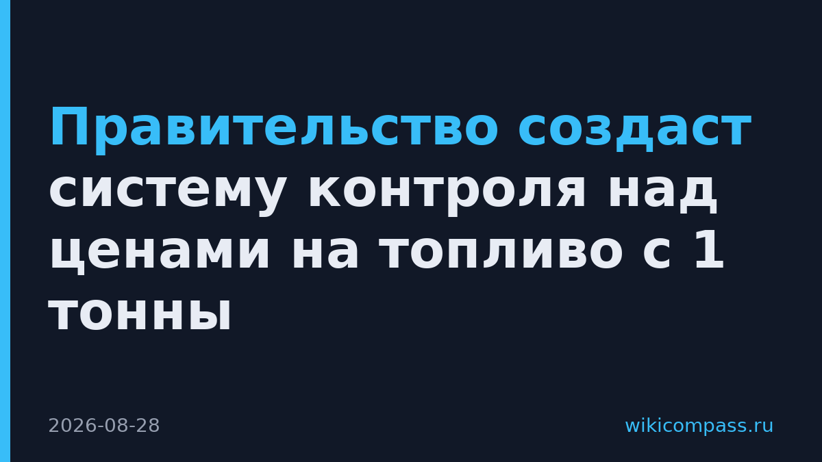 Правительство создаст систему контроля над ценами на топливо с 1 тонны