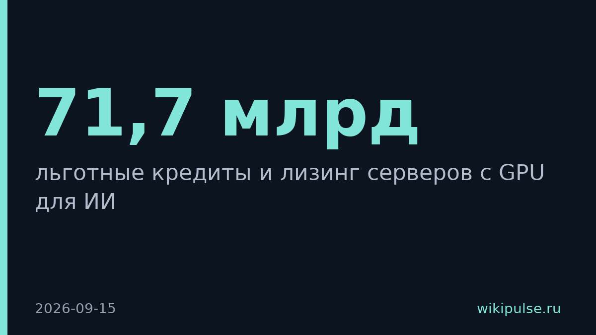 Правительство выделит 71,7 млрд на льготные кредиты и лизинг GPU-серверов