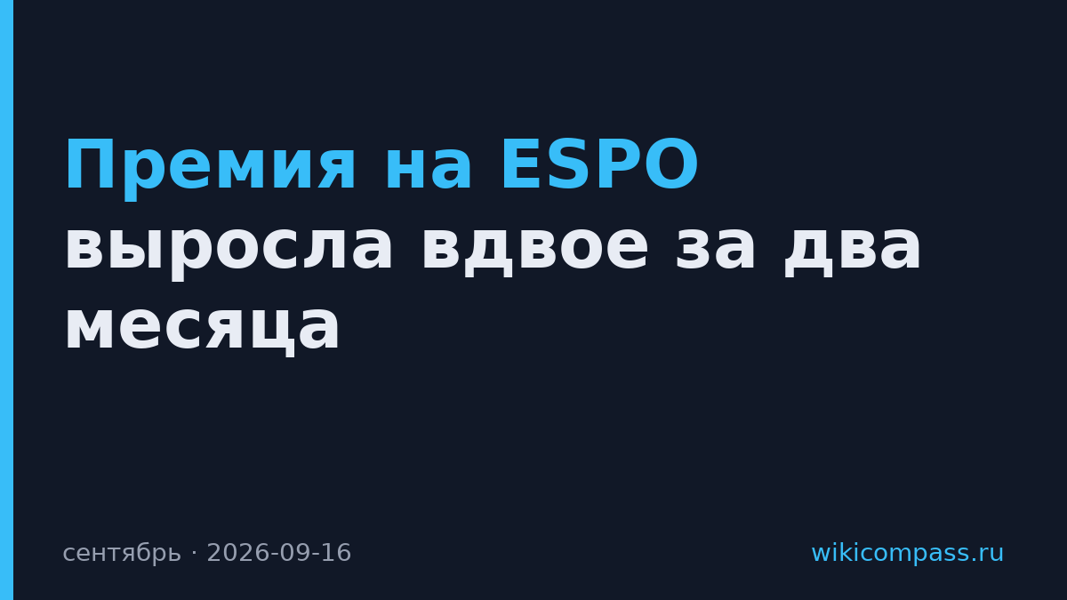 Премия на ESPO выросла вдвое за два месяца
