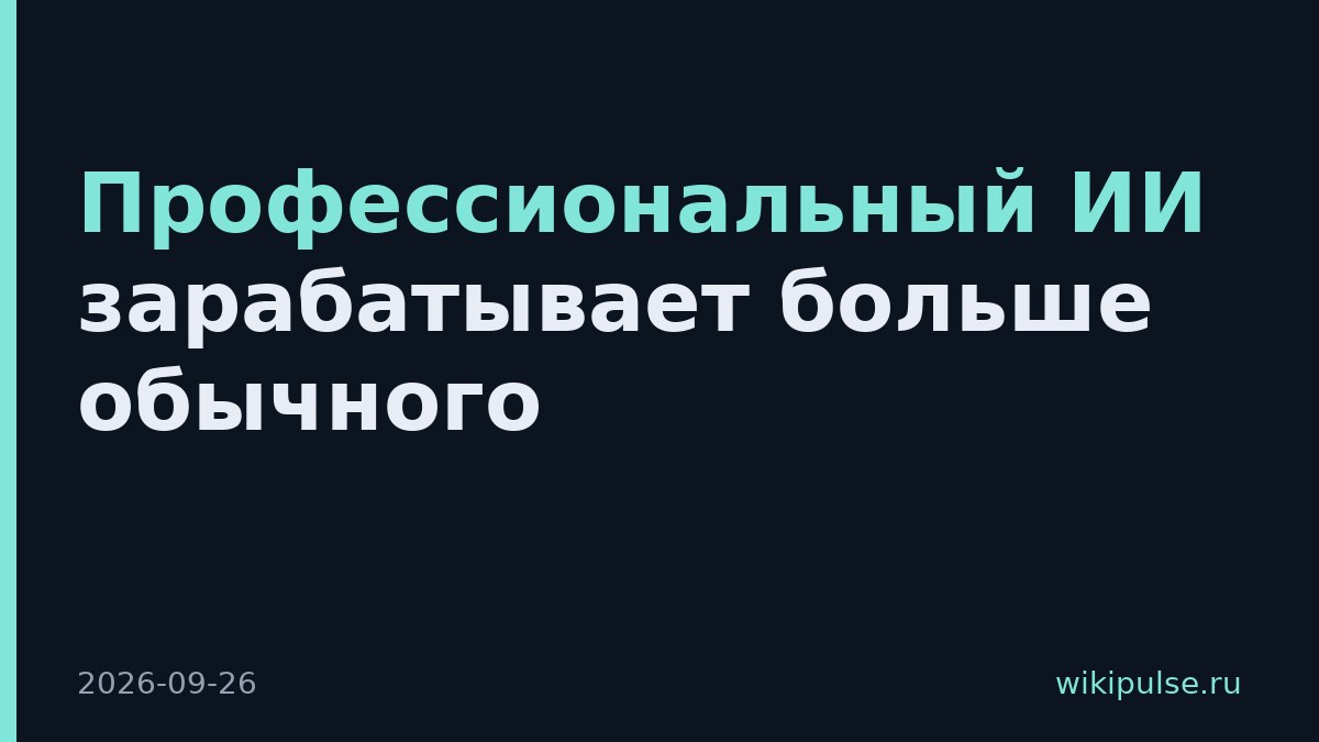 Профессиональный ИИ зарабатывает больше обычного