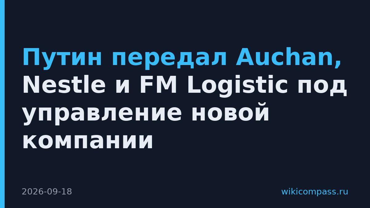 Путин передал Auchan, Nestle и FM Logistic под управление новой компании