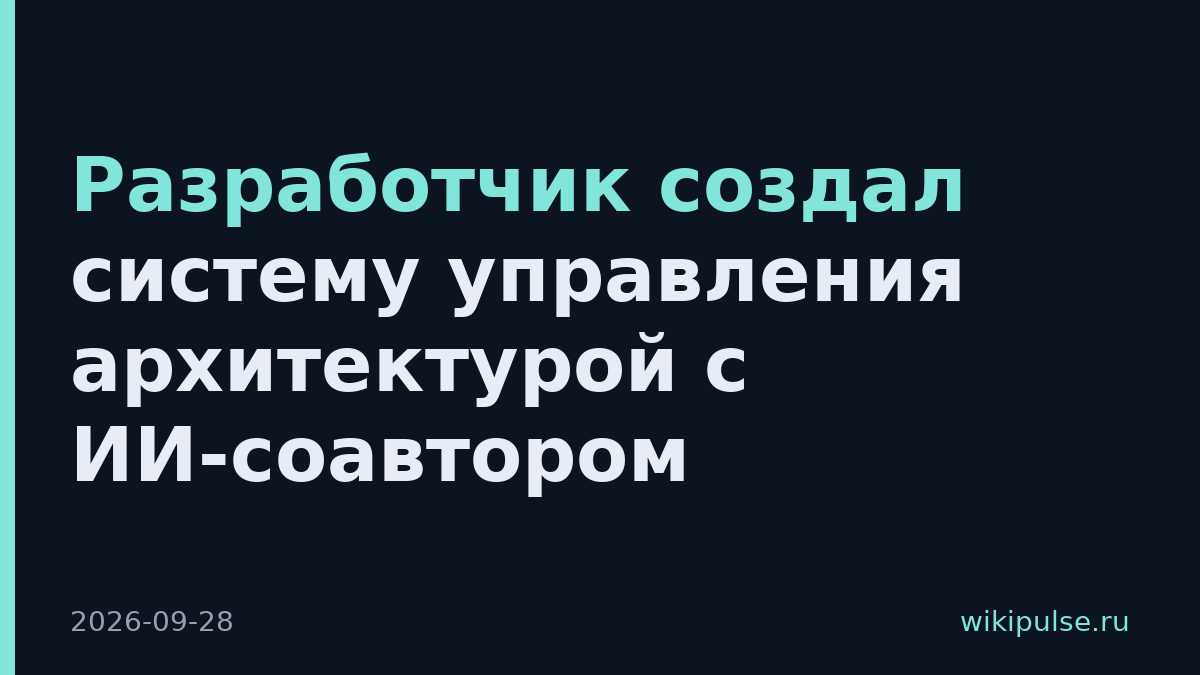 Разработчик создал систему управления архитектурой с ИИ-соавтором