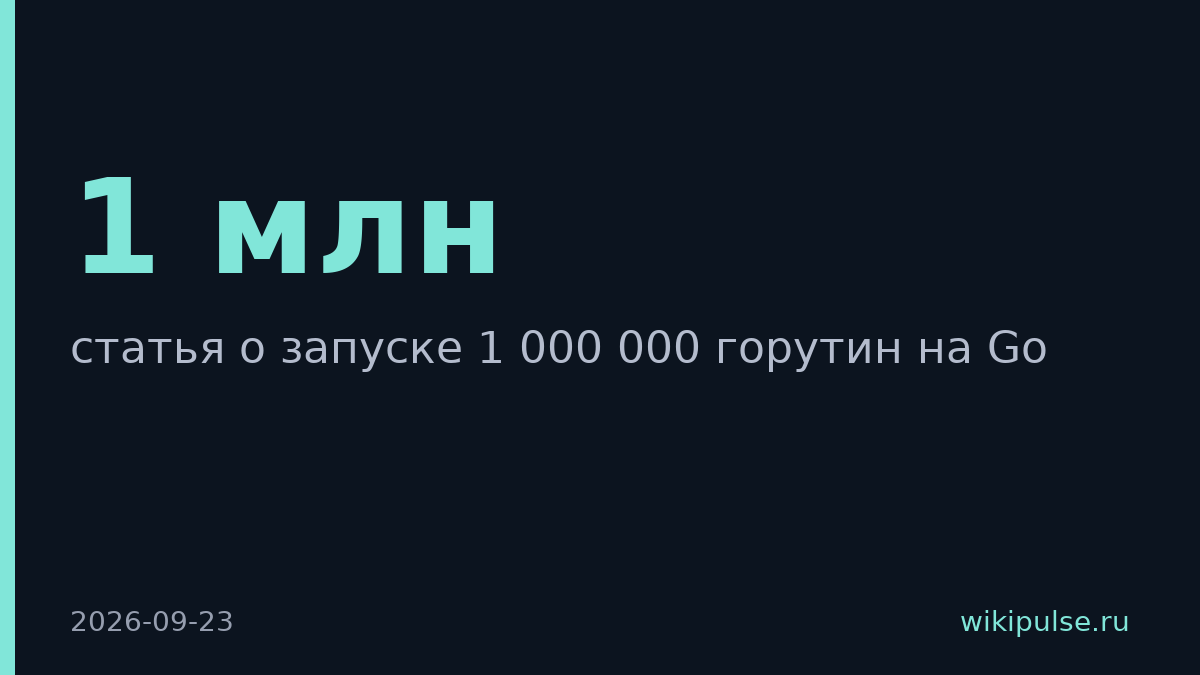 Разработчик запустил 1 млн горутин на Go и измерил затраты