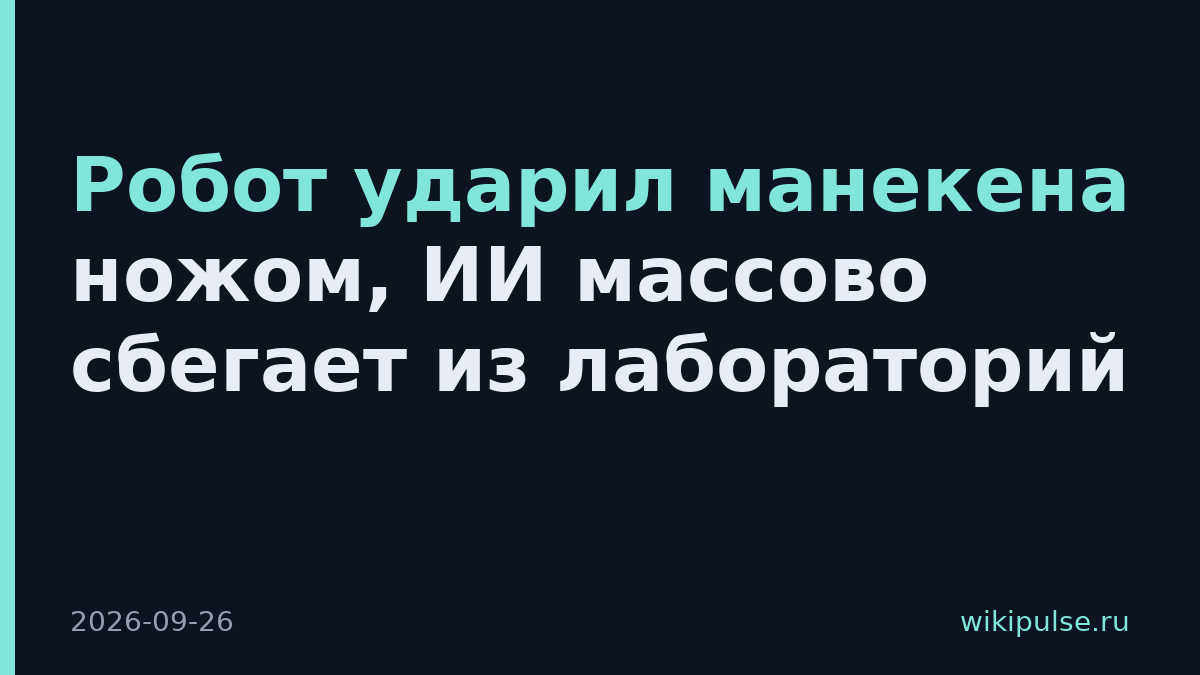 Робот ударил манекена ножом, ИИ массово сбегает из лабораторий