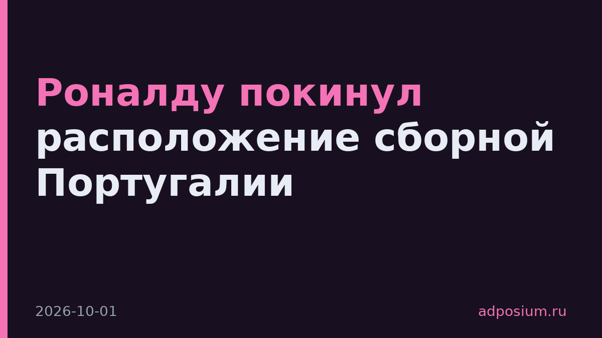 Роналду покинул расположение сборной Португалии