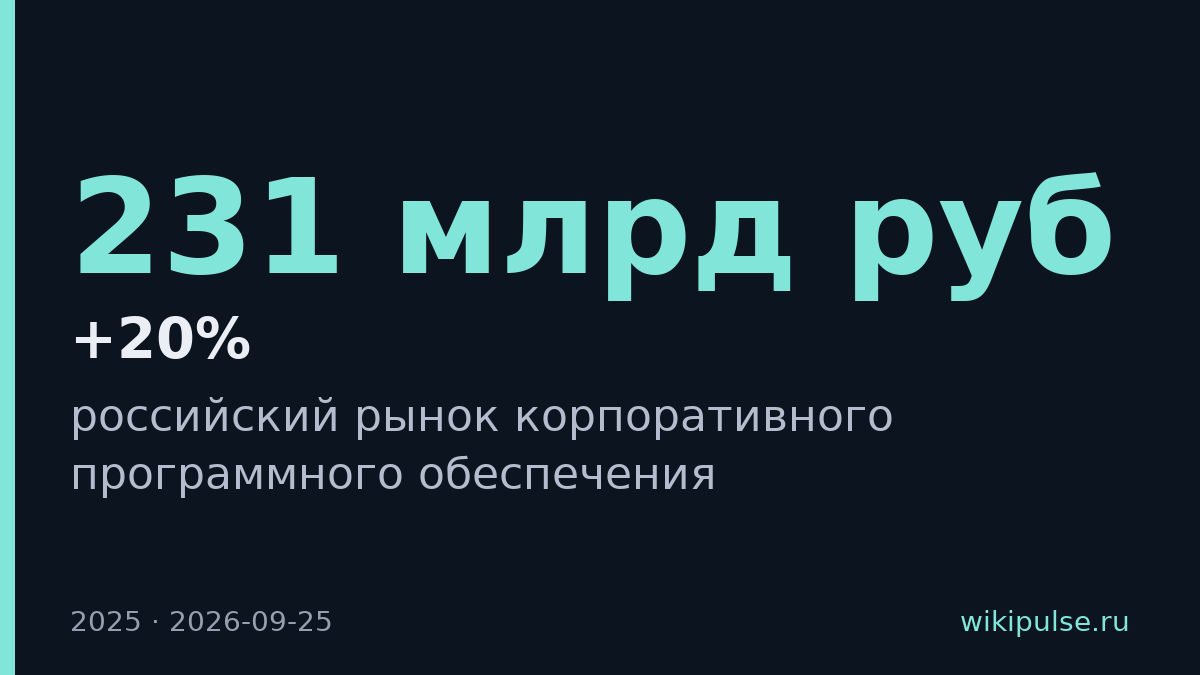 Российский рынок корпоративного ПО вырос на 20% до 231 млрд руб