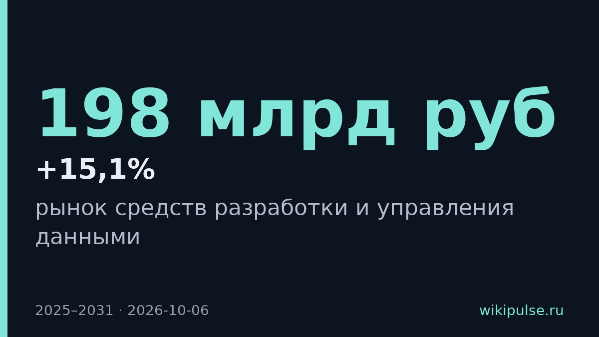 Рынок управления данными вырастет в 2,3 раза до 198 млрд рублей к 2031 году
