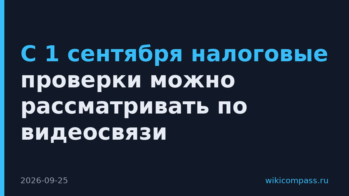С 1 сентября налоговые проверки можно рассматривать по видеосвязи