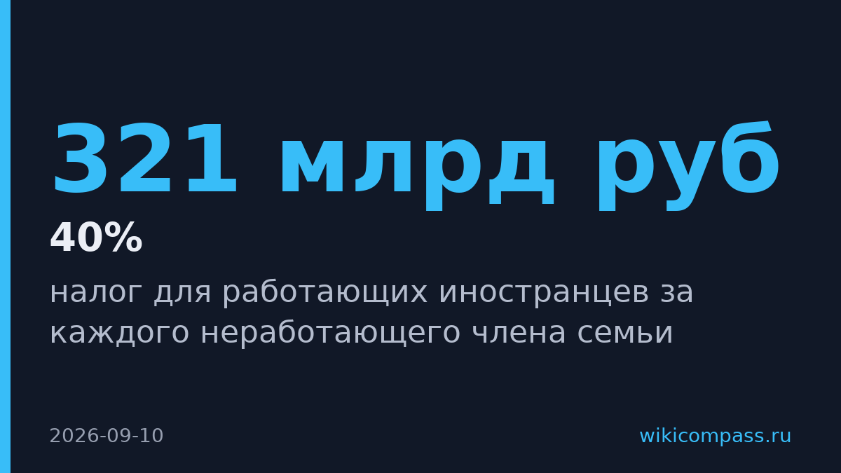 С 2027 года иностранцы будут платить налог за неработающих родственников
