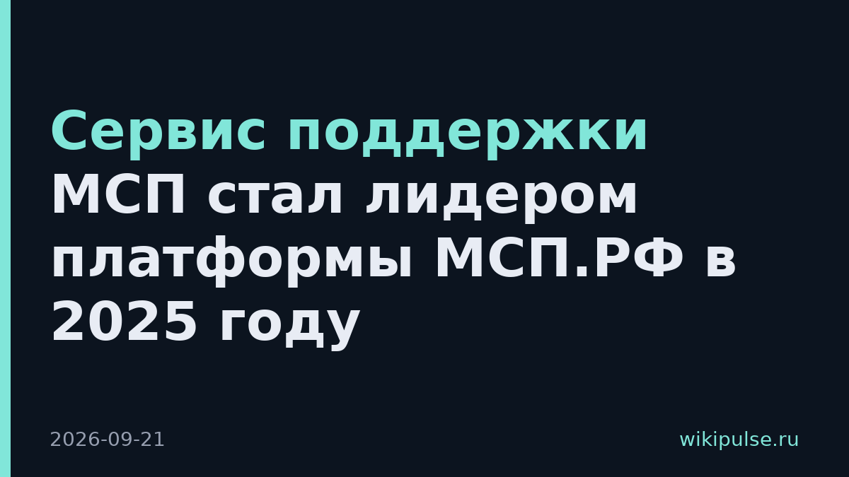 Сервис поддержки МСП стал лидером платформы МСП.РФ в 2025 году