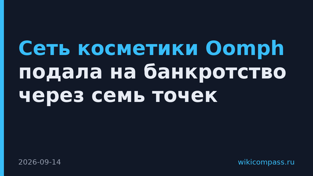 Сеть косметики Oomph подала на банкротство через семь точек