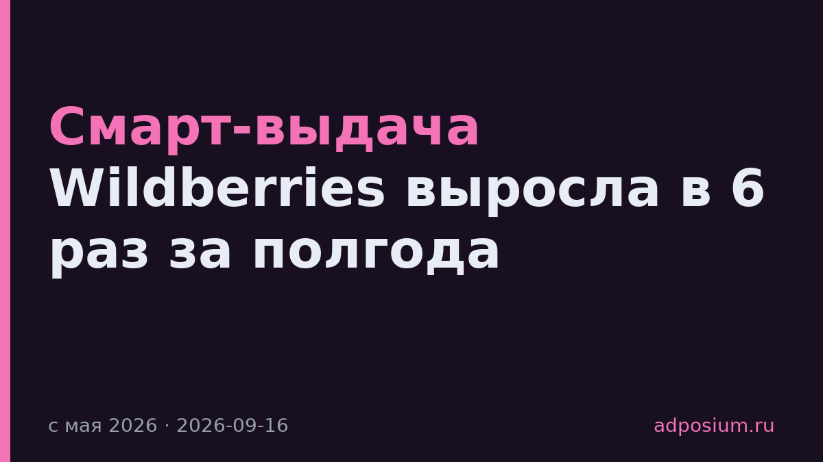Смарт-выдача Wildberries выросла в 6 раз за полгода