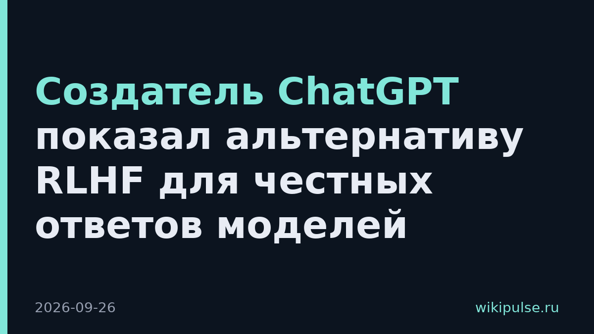 Создатель ChatGPT показал альтернативу RLHF для честных ответов моделей
