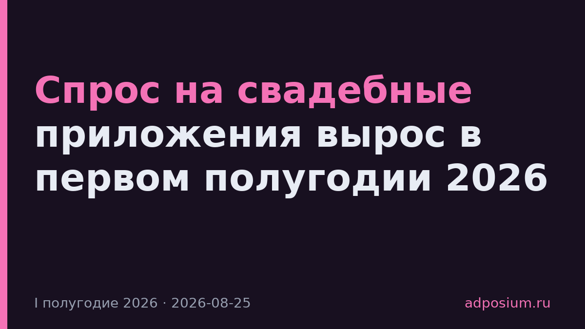 Спрос на свадебные приложения вырос в первом полугодии 2026