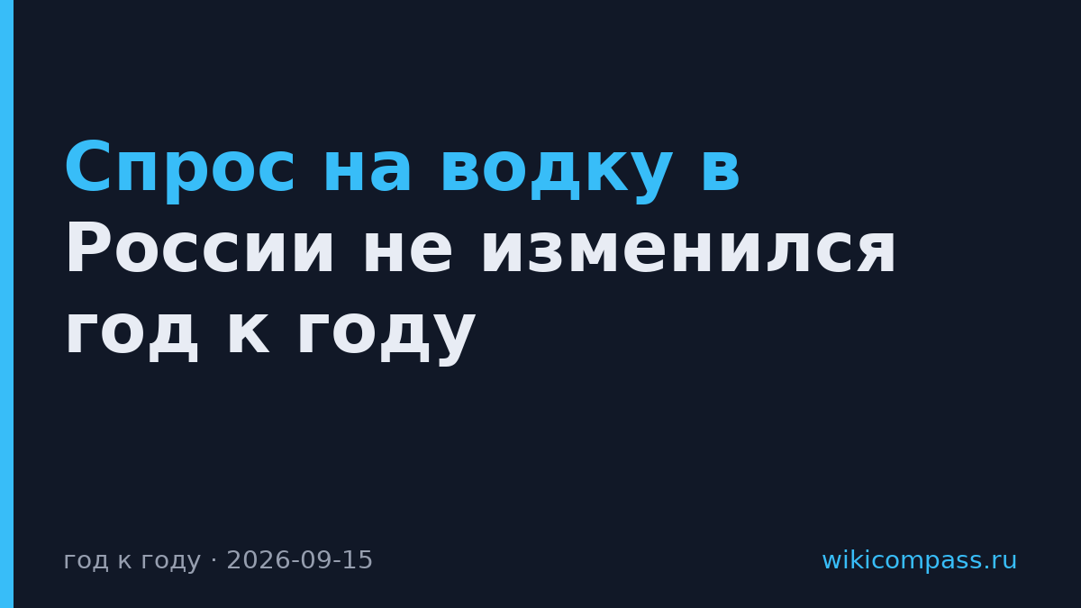 Спрос на водку в России не изменился год к году