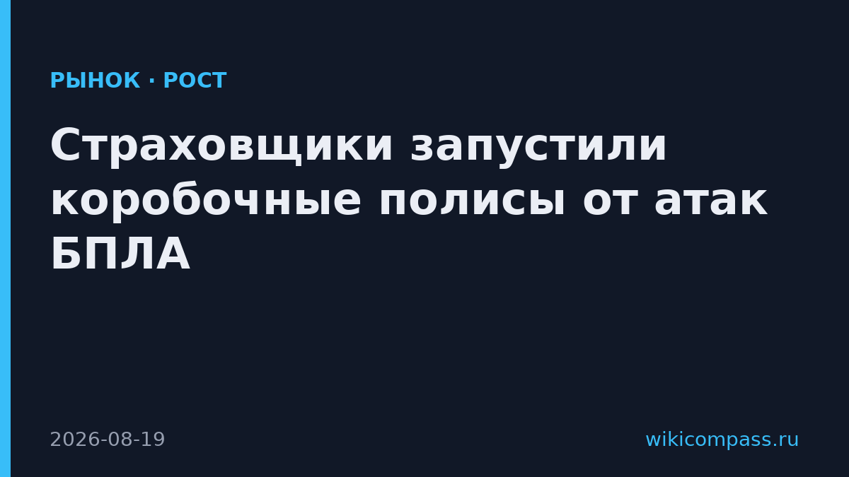 Страховщики запустили коробочные полисы от атак БПЛА