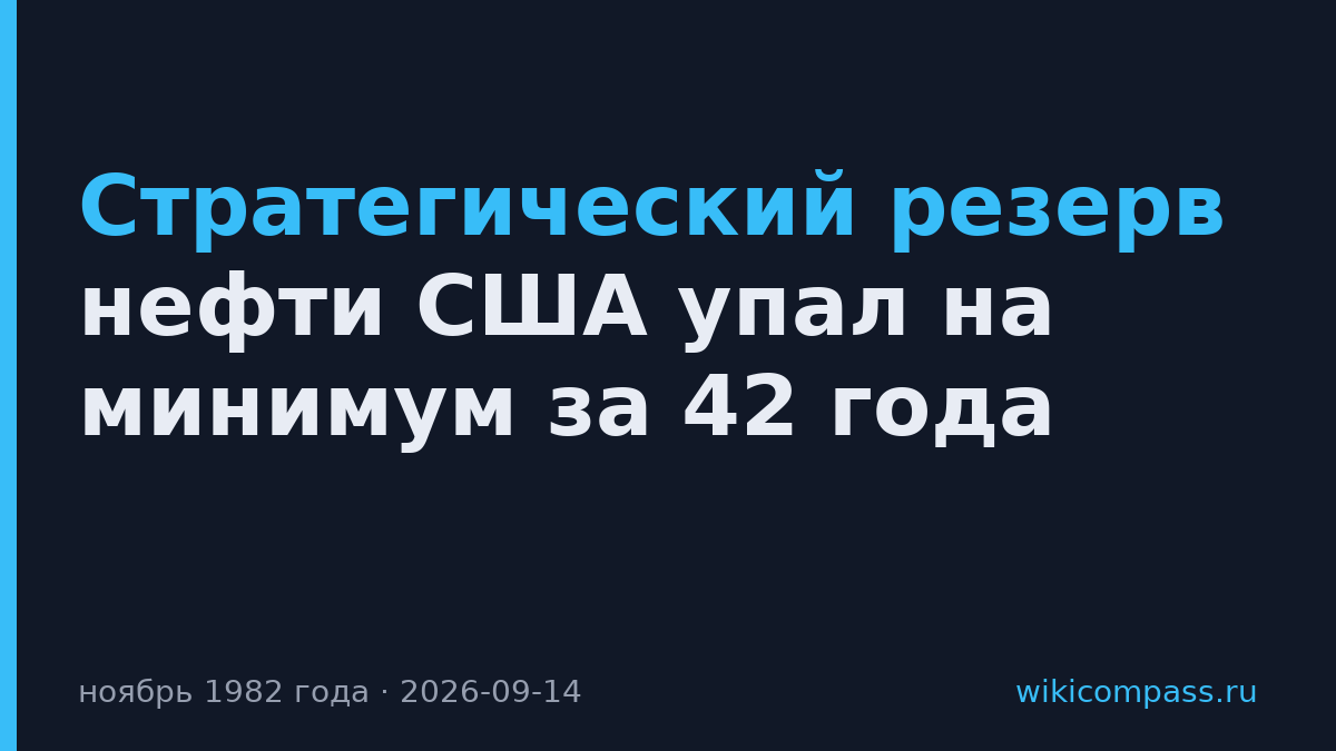 Стратегический резерв нефти США упал на минимум за 42 года