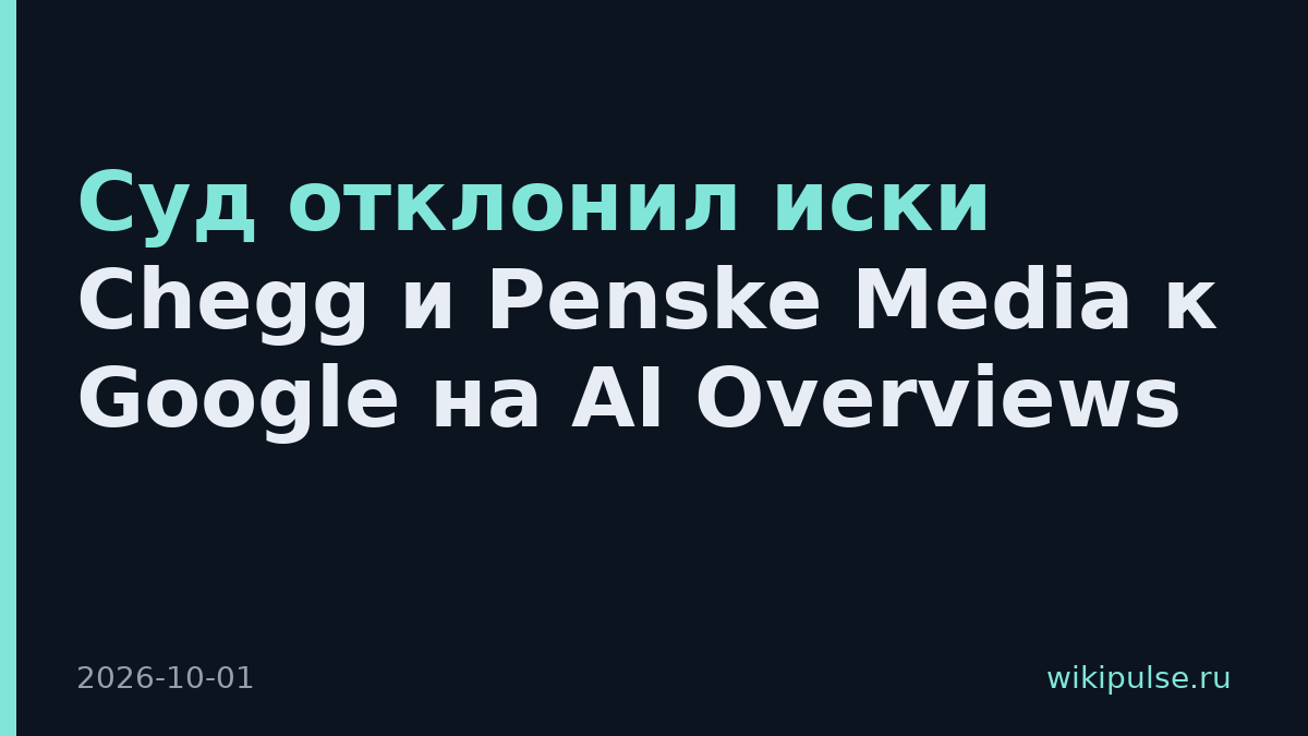 Суд отклонил иски Chegg и Penske Media к Google на AI Overviews
