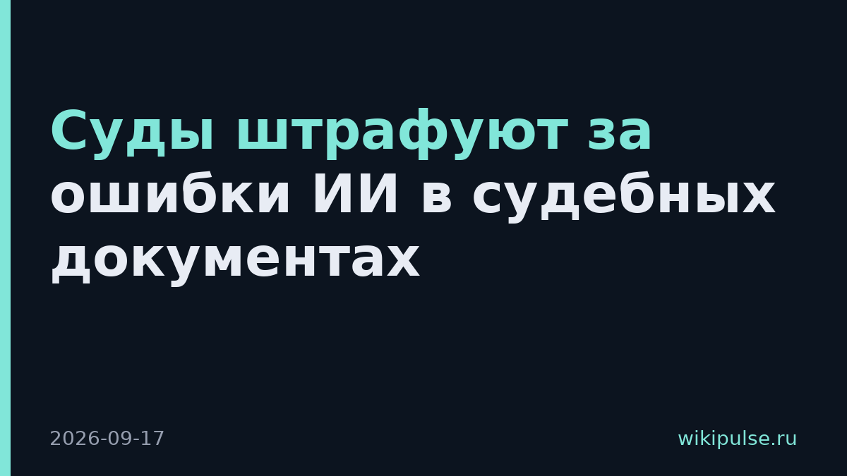 Суды штрафуют за ошибки ИИ в судебных документах