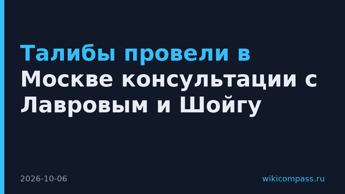 Талибы провели в Москве консультации с Лавровым и Шойгу