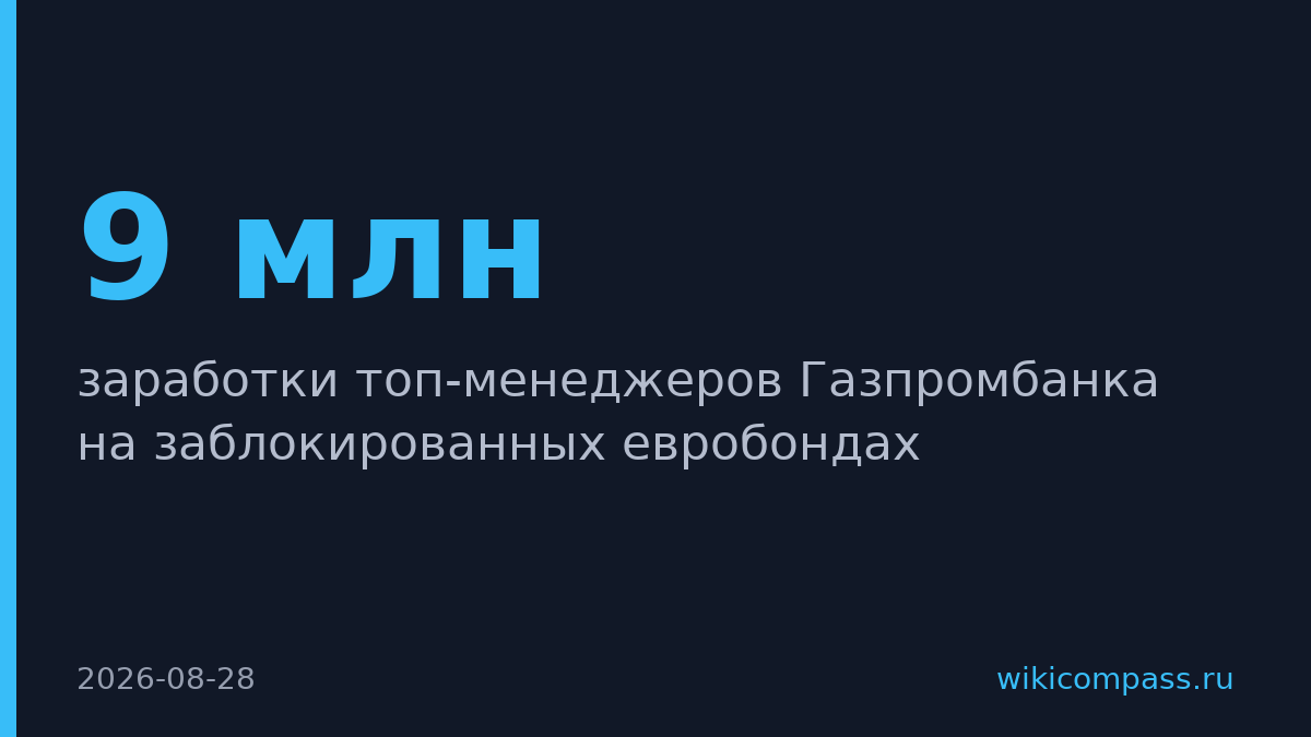 Топ-менеджеры Газпромбанка заработали €9 млн на обмене замороженных бондов