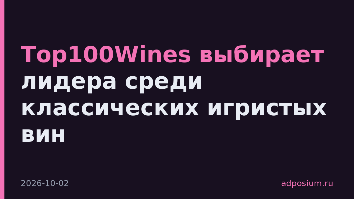 Top100Wines выбирает лидера среди классических игристых вин