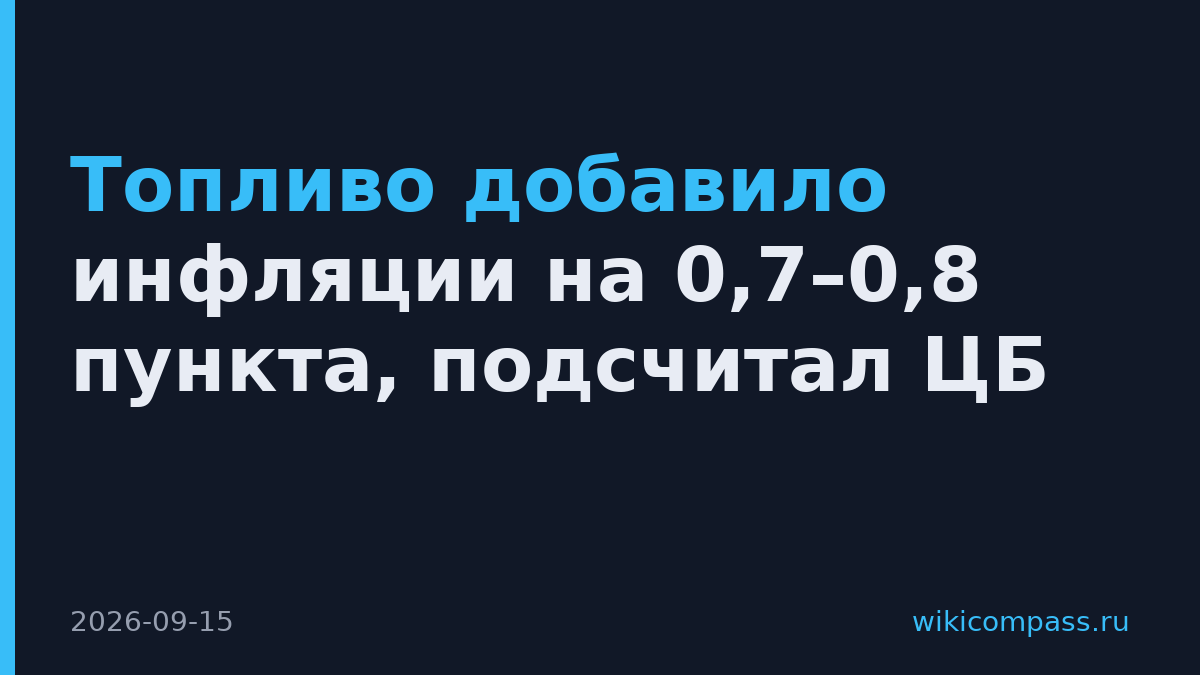 Топливо добавило инфляции на 0,7–0,8 пункта, подсчитал ЦБ