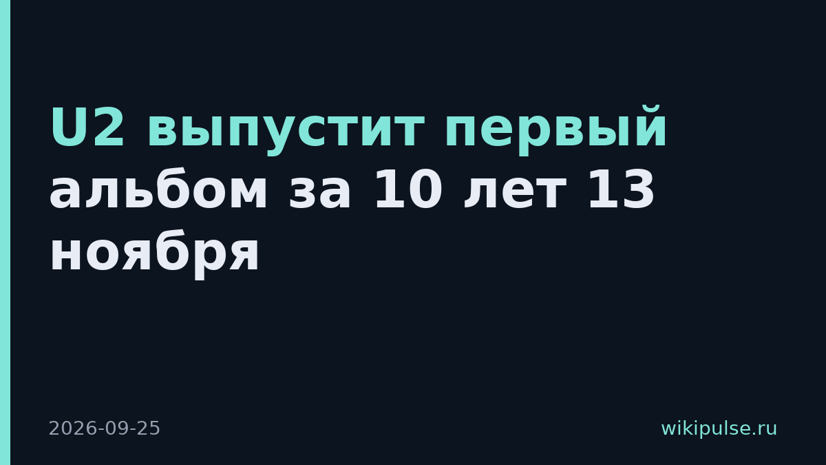 U2 выпустит первый альбом за 10 лет 13 ноября