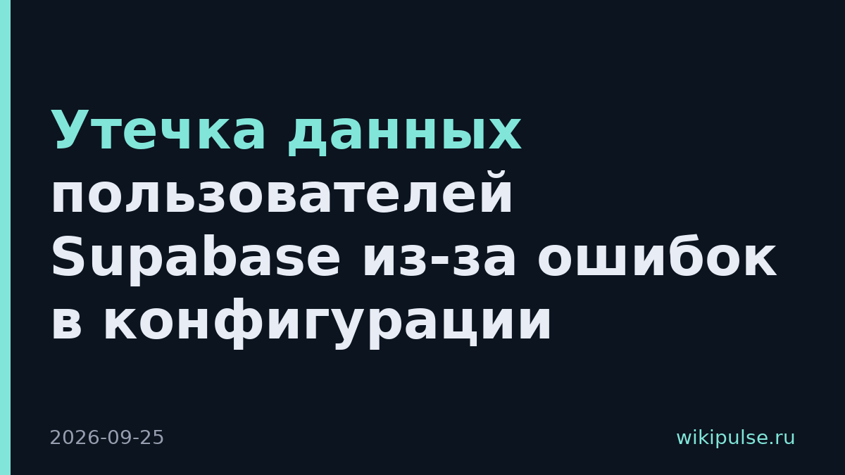 Утечка данных пользователей Supabase из-за ошибок в конфигурации