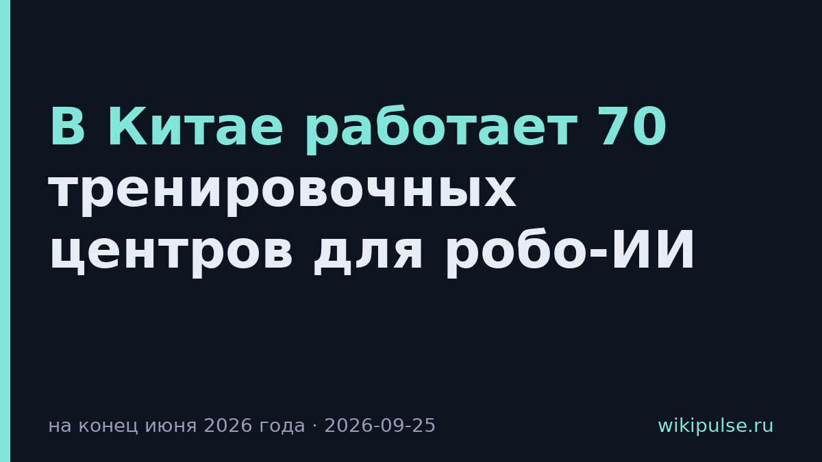В Китае работает 70 тренировочных центров для робо-ИИ