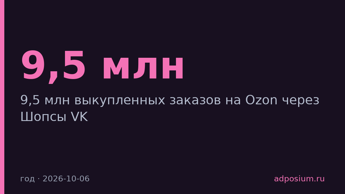 VK Шопсы привели 9,5 млн покупок на Ozon за год