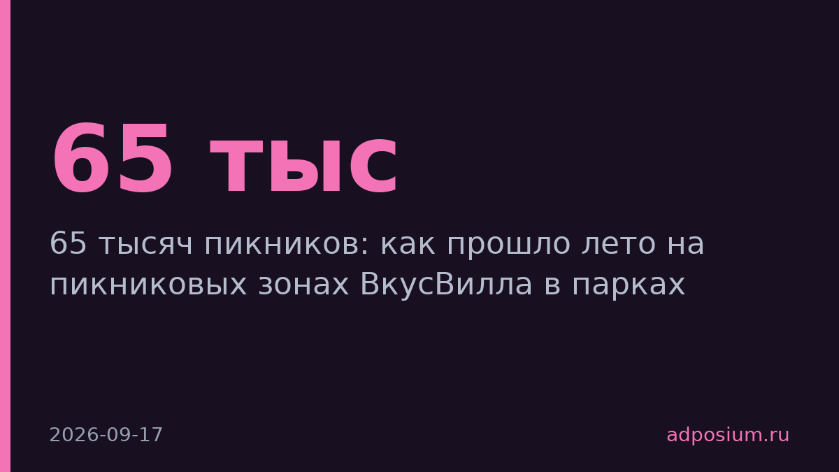 ВкусВилл привлёк 65 тысяч посетителей на пикники в московских парках