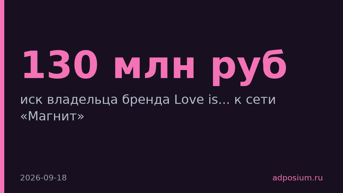 Владелец Love is... требует 130 млн рублей у «Магнита» и производителя чипсов
