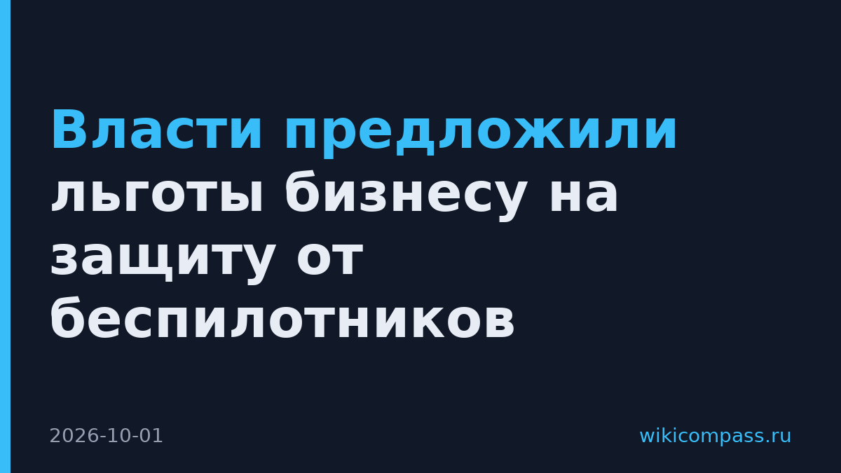 Власти предложили льготы бизнесу на защиту от беспилотников