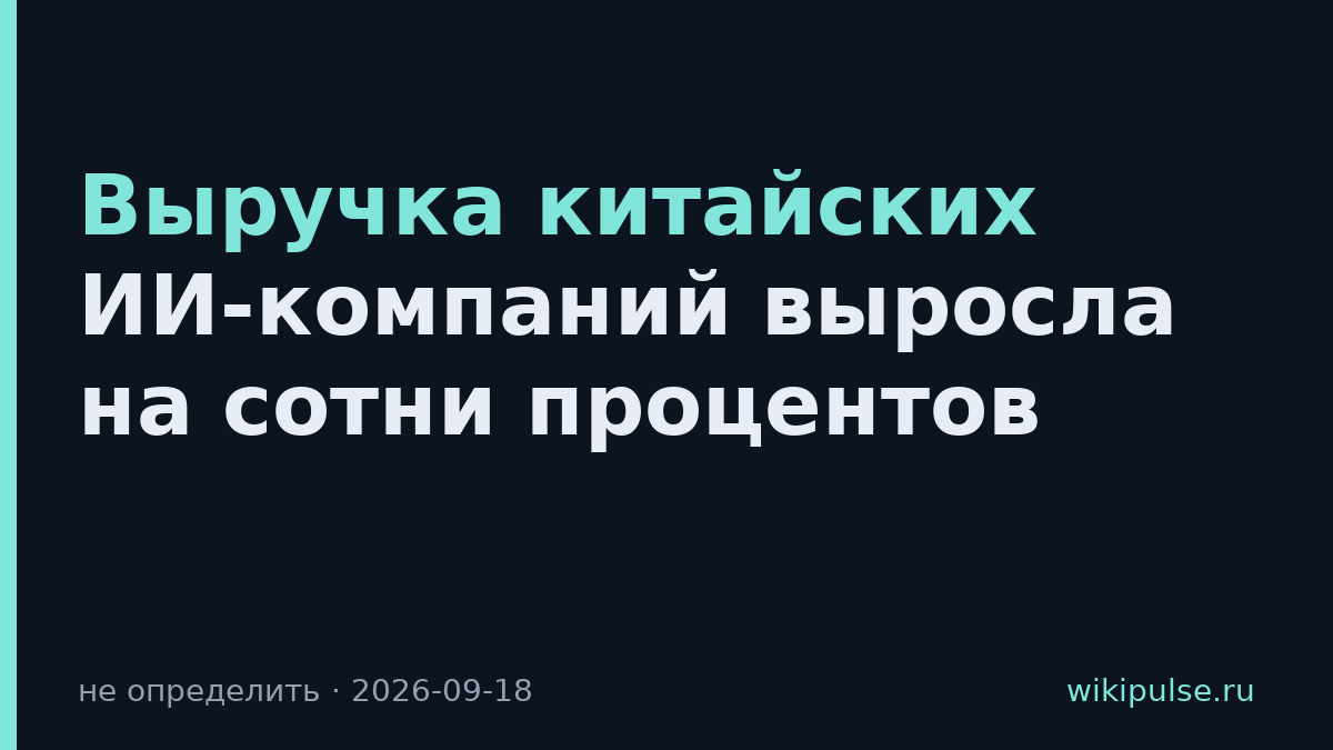 Выручка китайских ИИ-компаний выросла на сотни процентов