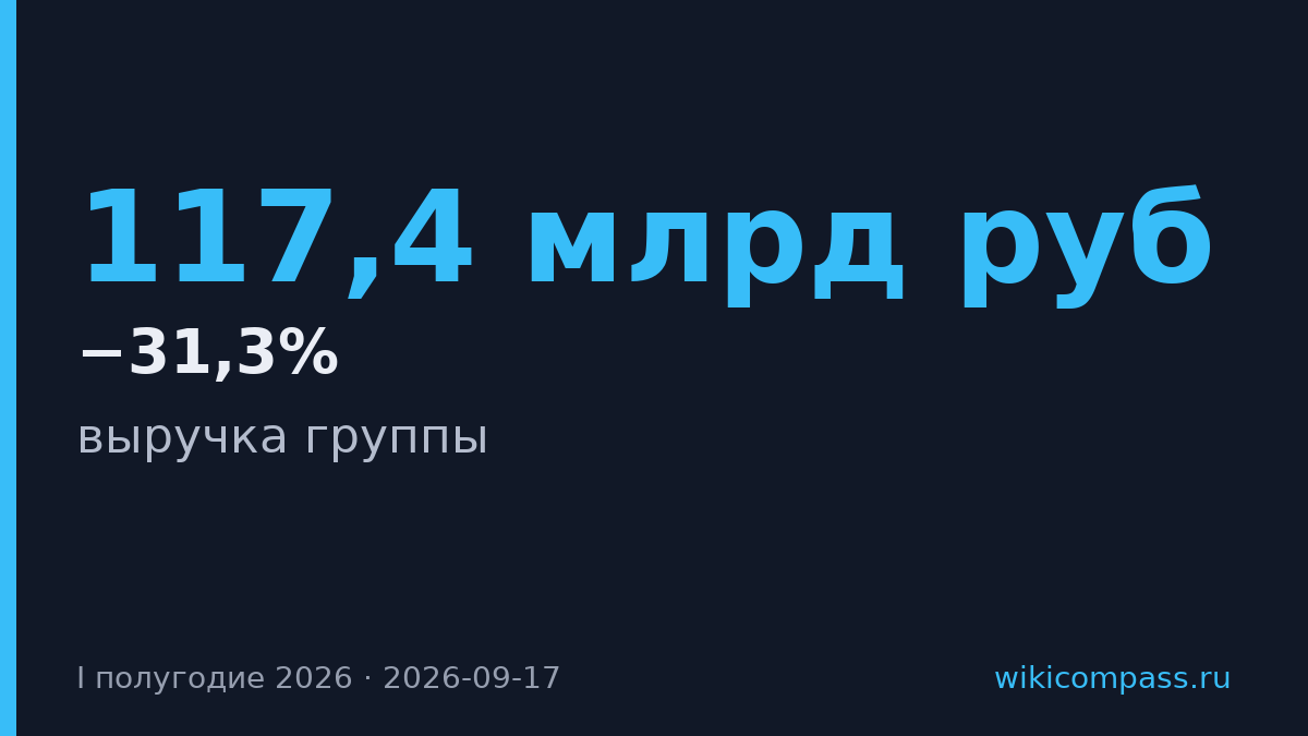 Выручка «Самолета» упала на 31,3% до 117,4 млрд рублей в I полугодии 2026