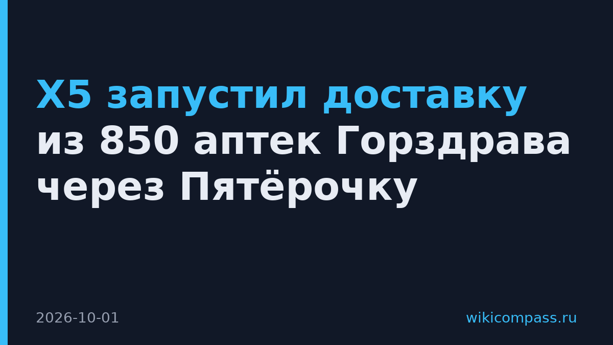 X5 запустил доставку из 850 аптек Горздрава через Пятёрочку
