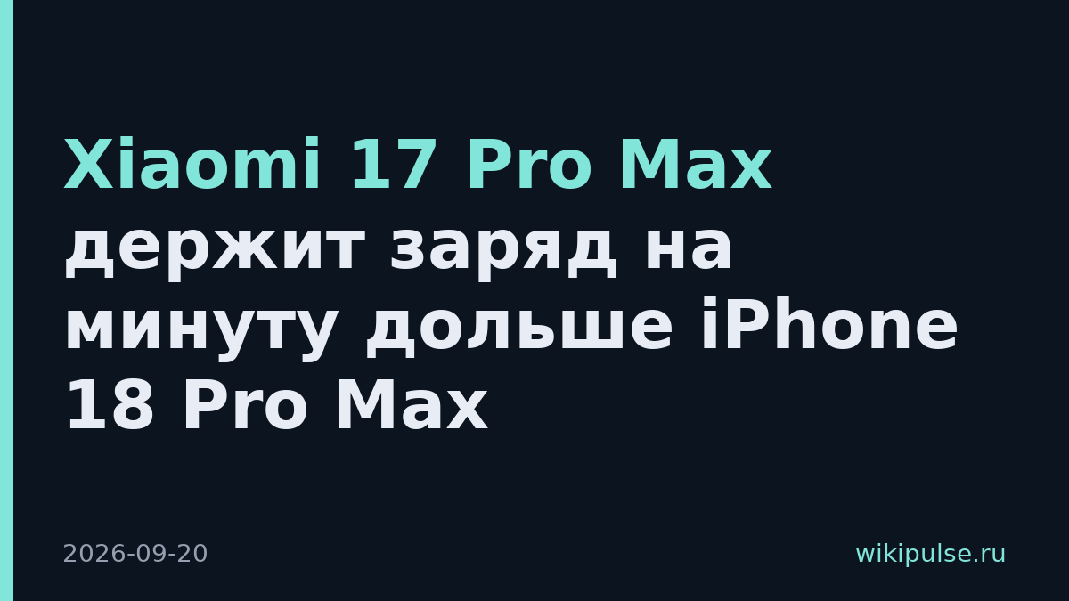 Xiaomi 17 Pro Max держит заряд на минуту дольше iPhone 18 Pro Max