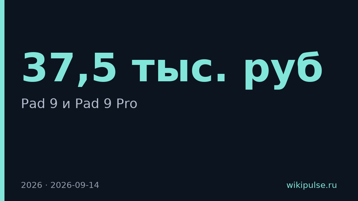 Xiaomi запустила Pad 9 и Pad 9 Pro от 37,5 тыс. рублей
