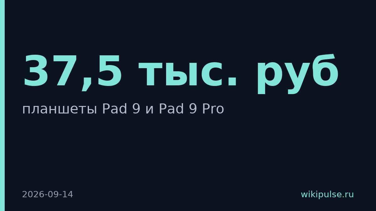 Xiaomi запустила планшеты Pad 9 с поддержкой стилуса от 37,5 тыс. рублей