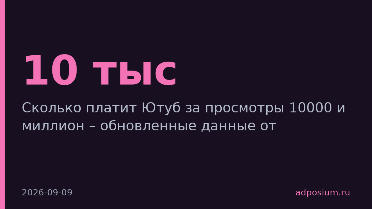 YouTube обновил расчёты выплат за 10 тысяч и миллион просмотров